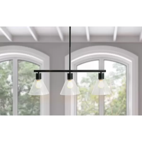 imageCreative CoOp Black Metal 3Light Lamp with Clear Glass Shades PendantBlack