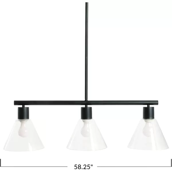 imageCreative CoOp Black Metal 3Light Lamp with Clear Glass Shades PendantBlack
