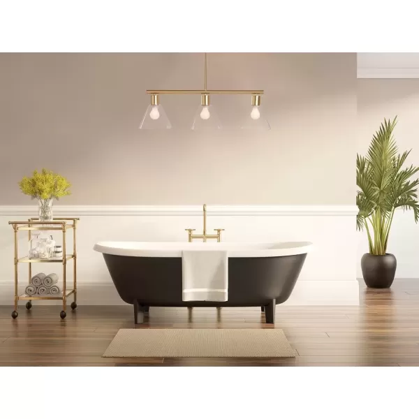 imageCreative CoOp Black Metal 3Light Lamp with Clear Glass Shades PendantGold