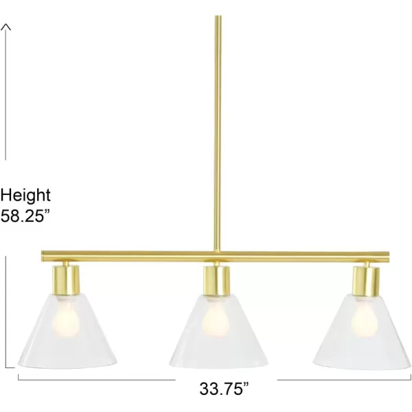 imageCreative CoOp Black Metal 3Light Lamp with Clear Glass Shades PendantGold