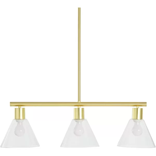 imageCreative CoOp Black Metal 3Light Lamp with Clear Glass Shades PendantGold