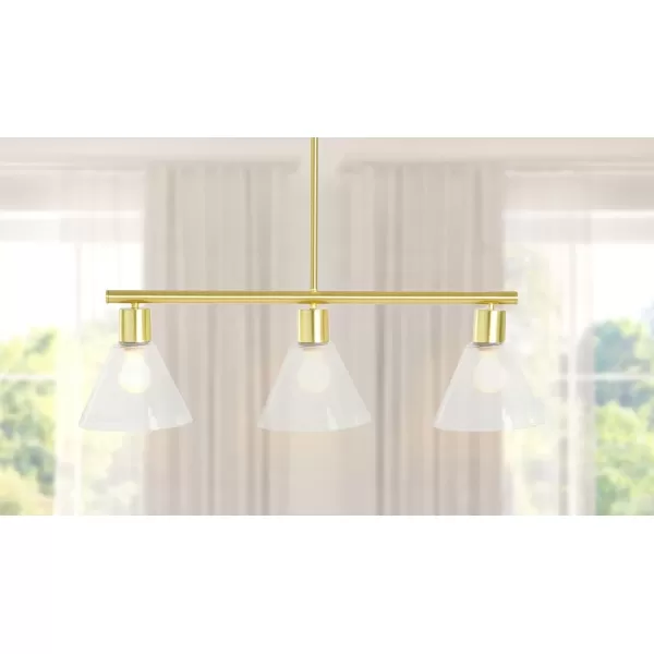 imageCreative CoOp Black Metal 3Light Lamp with Clear Glass Shades PendantGold