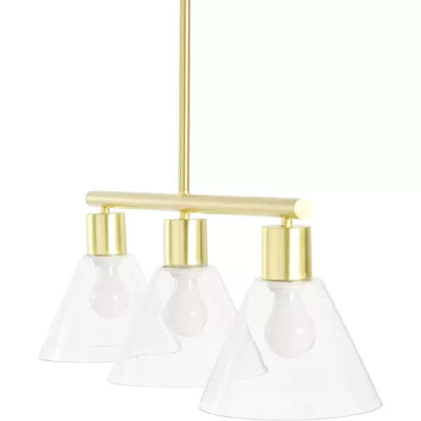 imageCreative CoOp Black Metal 3Light Lamp with Clear Glass Shades PendantGold
