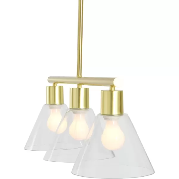 imageCreative CoOp Black Metal 3Light Lamp with Clear Glass Shades PendantGold