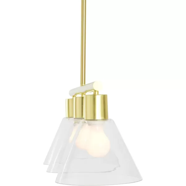 imageCreative CoOp Black Metal 3Light Lamp with Clear Glass Shades PendantGold