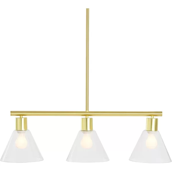 imageCreative CoOp Black Metal 3Light Lamp with Clear Glass Shades PendantGold
