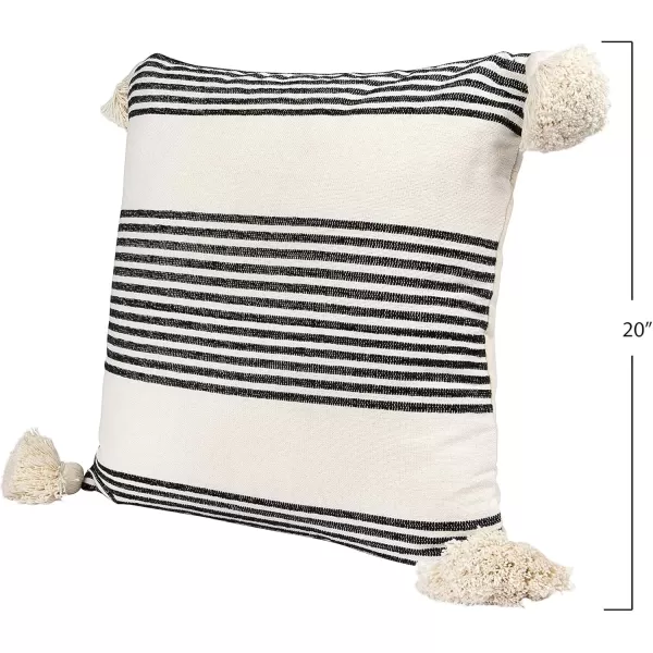 imageCreative CoOp Cream Cotton ampamp Chenille Mustard Stripes ampamp Tassels Pillows YellowBlack