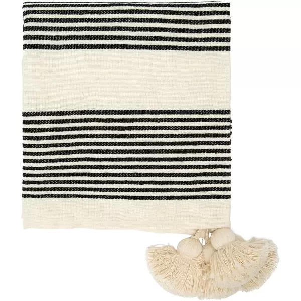 imageCreative CoOp Cream Cotton ampamp Chenille Mustard Stripes ampamp Tassels Pillows YellowBlack