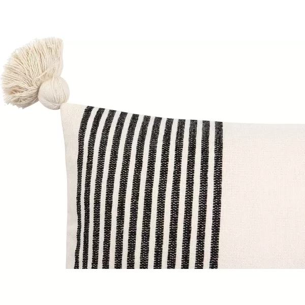 imageCreative CoOp Cream Cotton ampamp Chenille Mustard Stripes ampamp Tassels Pillows YellowBlack