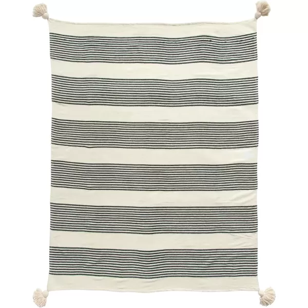 imageCreative CoOp Cream Cotton ampamp Chenille Mustard Stripes ampamp Tassels Pillows YellowBlack