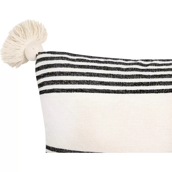 imageCreative CoOp Cream Cotton ampamp Chenille Mustard Stripes ampamp Tassels Pillows YellowBlack
