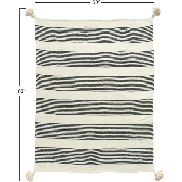 imageCreative CoOp Cream Cotton ampamp Chenille Mustard Stripes ampamp Tassels Pillows YellowBlack