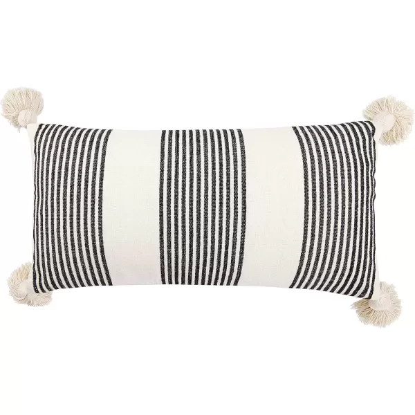 imageCreative CoOp Cream Cotton ampamp Chenille Mustard Stripes ampamp Tassels Pillows YellowBlack
