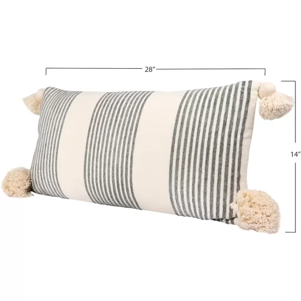 imageCreative CoOp Cream Cotton ampamp Chenille Mustard Stripes ampamp Tassels Pillows YellowGray