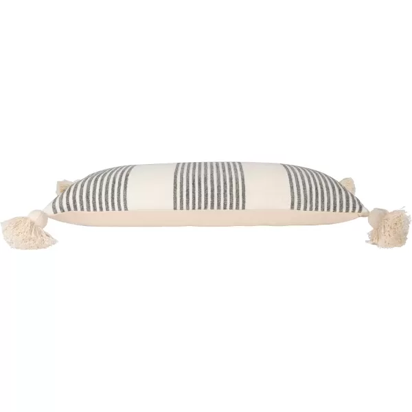 imageCreative CoOp Cream Cotton ampamp Chenille Mustard Stripes ampamp Tassels Pillows YellowGray