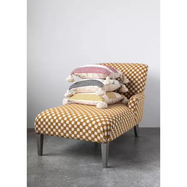 imageCreative CoOp Cream Cotton ampamp Chenille Mustard Stripes ampamp Tassels Pillows YellowYellow
