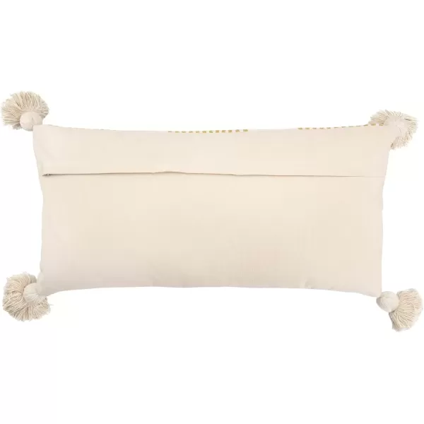 imageCreative CoOp Cream Cotton ampamp Chenille Mustard Stripes ampamp Tassels Pillows YellowYellow