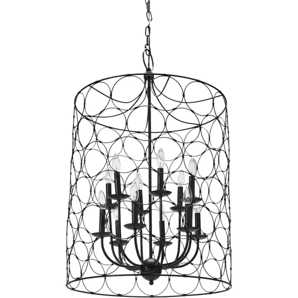 imageCreative CoOp EC0138 Metal Chandelier with Circle Designs ampamp 12 Lights 23quot Round by 38quot Height BronzeBronze