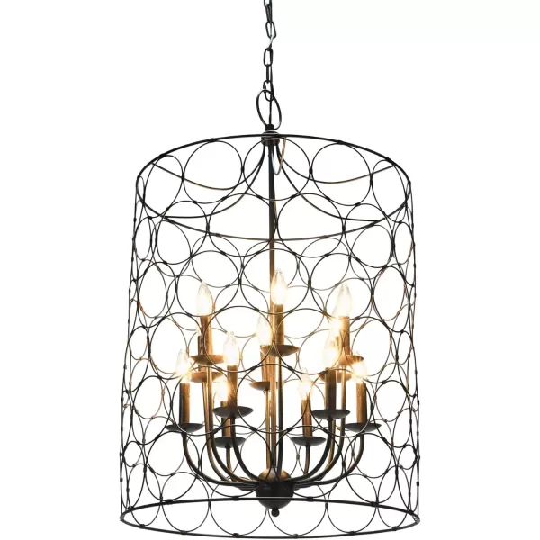 imageCreative CoOp EC0138 Metal Chandelier with Circle Designs ampamp 12 Lights 23quot Round by 38quot Height BronzeBronze