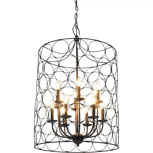 imageCreative CoOp EC0138 Metal Chandelier with Circle Designs ampamp 12 Lights 23quot Round by 38quot Height BronzeBronze