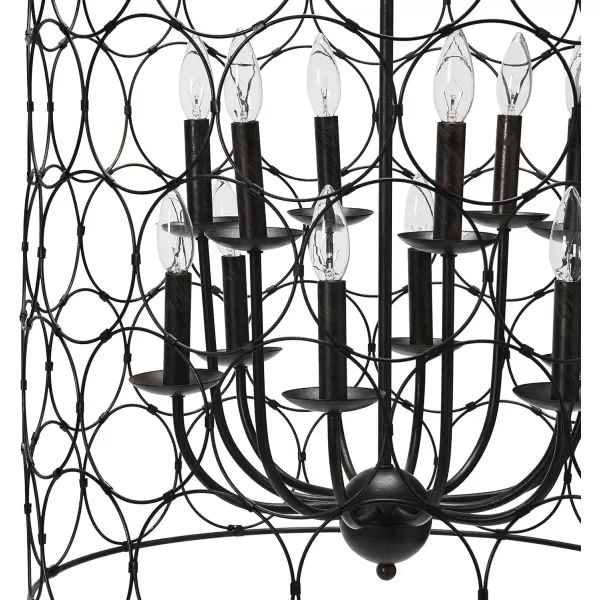 imageCreative CoOp EC0138 Metal Chandelier with Circle Designs ampamp 12 Lights 23quot Round by 38quot Height BronzeBronze