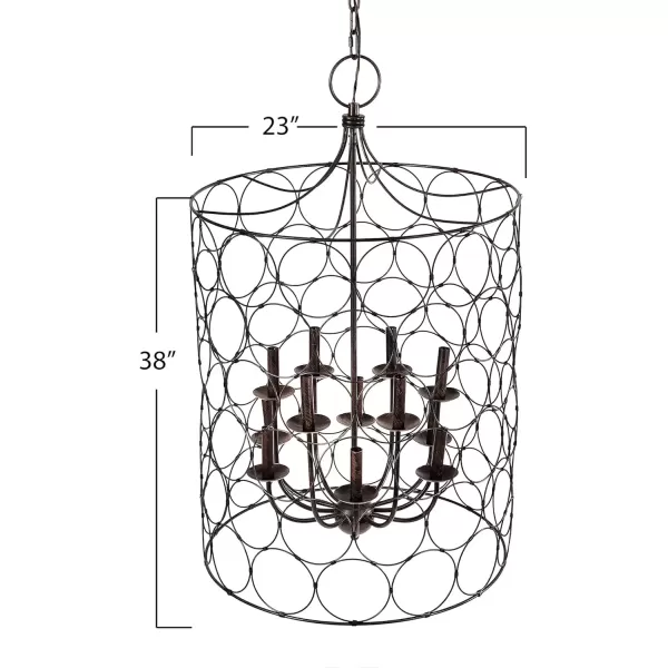 imageCreative CoOp EC0138 Metal Chandelier with Circle Designs ampamp 12 Lights 23quot Round by 38quot Height BronzeBronze