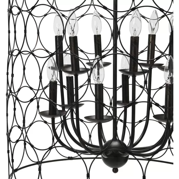 imageCreative CoOp EC0138 Metal Chandelier with Circle Designs ampamp 12 Lights 23quot Round by 38quot Height BronzeBronze