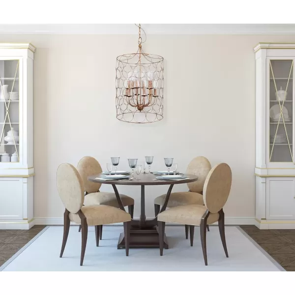 imageCreative CoOp EC0138 Metal Chandelier with Circle Designs ampamp 12 Lights 23quot Round by 38quot Height BronzeGold
