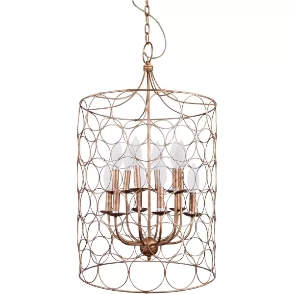 imageCreative CoOp EC0138 Metal Chandelier with Circle Designs ampamp 12 Lights 23quot Round by 38quot Height BronzeGold