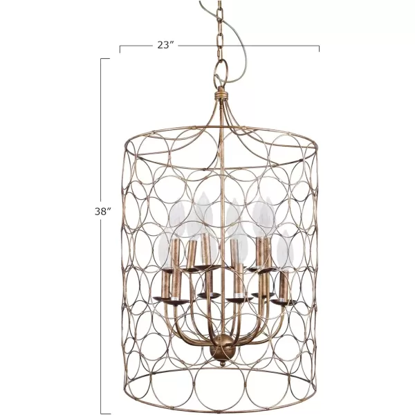 imageCreative CoOp EC0138 Metal Chandelier with Circle Designs ampamp 12 Lights 23quot Round by 38quot Height BronzeGold