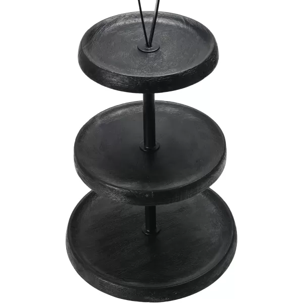 imageCreative CoOp Elegant Modern 3 Cake Stand or Desert Serve Ware Tower Natural ampamp Gold Tiered Tray Natural and GoldBlack