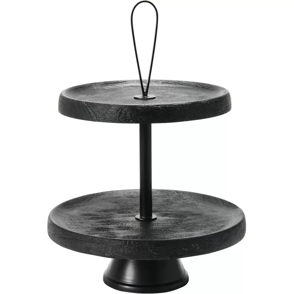 imageCreative CoOp Elegant Modern 3 Cake Stand or Desert Serve Ware Tower Natural ampamp Gold Tiered Tray Natural and GoldBlack