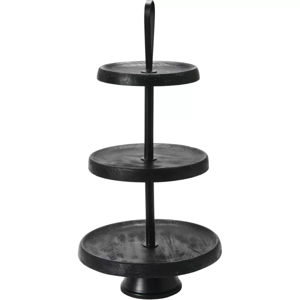 imageCreative CoOp Elegant Modern 3 Cake Stand or Desert Serve Ware Tower Natural ampamp Gold Tiered Tray Natural and GoldBlack