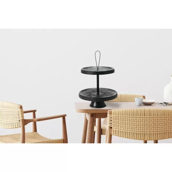 imageCreative CoOp Elegant Modern 3 Cake Stand or Desert Serve Ware Tower Natural ampamp Gold Tiered Tray Natural and GoldBlack
