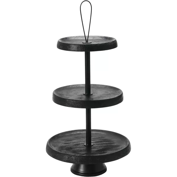 imageCreative CoOp Elegant Modern 3 Cake Stand or Desert Serve Ware Tower Natural ampamp Gold Tiered Tray Natural and GoldBlack