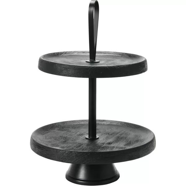 imageCreative CoOp Elegant Modern 3 Cake Stand or Desert Serve Ware Tower Natural ampamp Gold Tiered Tray Natural and GoldBlack