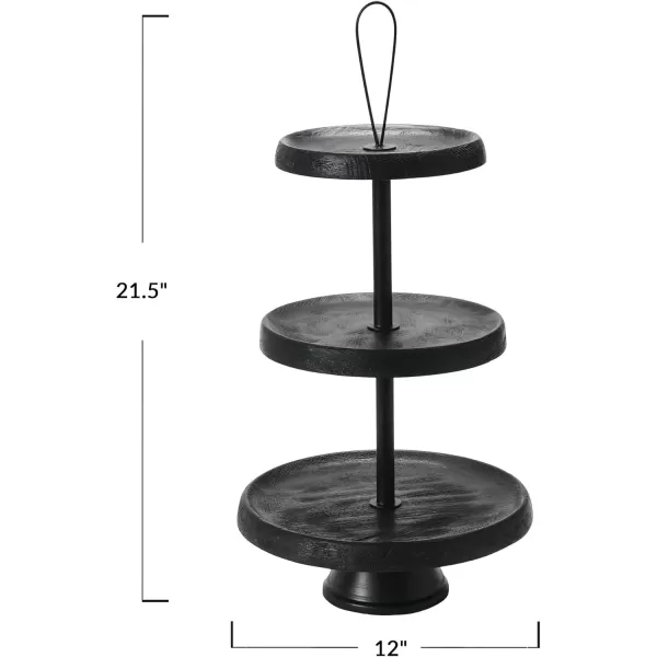 imageCreative CoOp Elegant Modern 3 Cake Stand or Desert Serve Ware Tower Natural ampamp Gold Tiered Tray Natural and GoldBlack