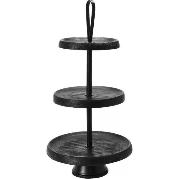 imageCreative CoOp Elegant Modern 3 Cake Stand or Desert Serve Ware Tower Natural ampamp Gold Tiered Tray Natural and GoldBlack