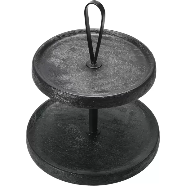 imageCreative CoOp Elegant Modern 3 Cake Stand or Desert Serve Ware Tower Natural ampamp Gold Tiered Tray Natural and GoldBlack