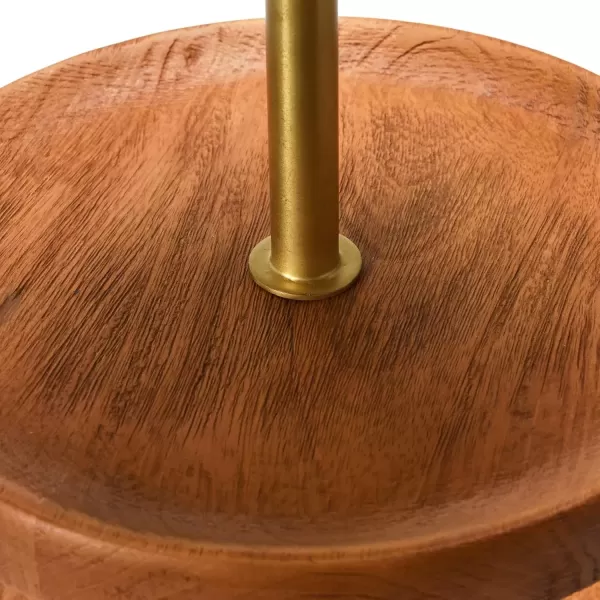 imageCreative CoOp Elegant Modern 3 Cake Stand or Desert Serve Ware Tower Natural ampamp Gold Tiered Tray Natural and GoldNatural