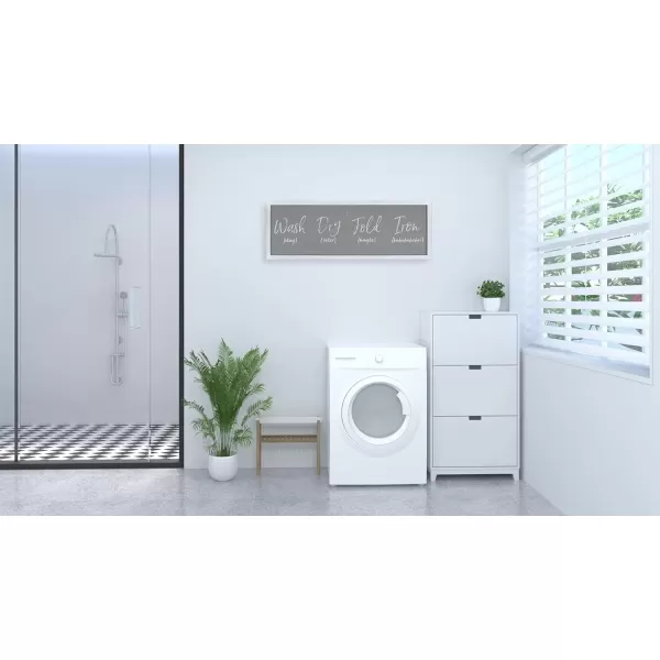 imageCreative CoOp Grey Wash Fold Maybe Iron Hahaha Wood Framed Decor Laundry Room Wall Sign Black