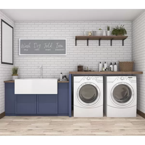 imageCreative CoOp Grey Wash Fold Maybe Iron Hahaha Wood Framed Decor Laundry Room Wall Sign Black