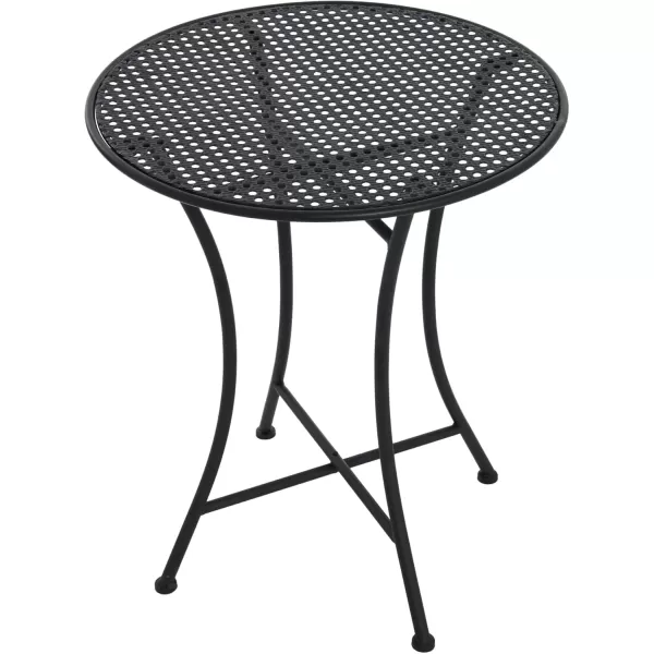 imageCreative CoOp Metal Cane Outdoor Bistro Patio Set with Table and 2 Folding Chairs White Set of 3 PiecesBlack