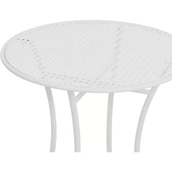imageCreative CoOp Metal Cane Outdoor Bistro Patio Set with Table and 2 Folding Chairs White Set of 3 PiecesWhite