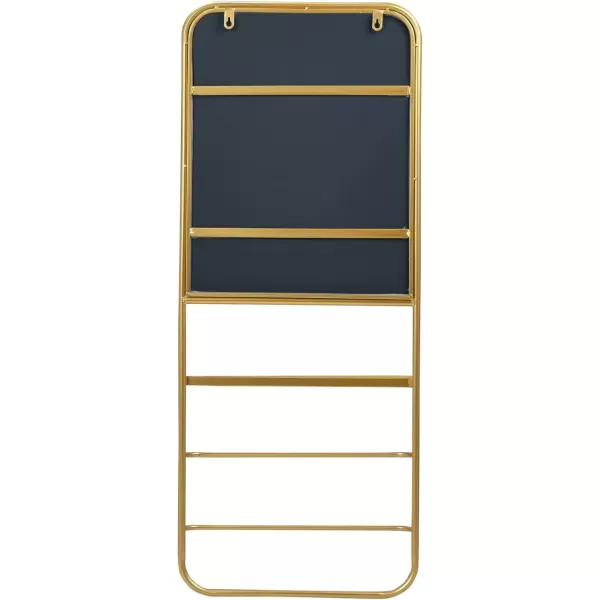 imageCreative CoOp Metal Framed Wall Mirror with Shelf and 2 Rods Gold