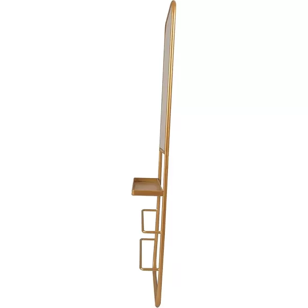 imageCreative CoOp Metal Framed Wall Mirror with Shelf and 2 Rods Gold