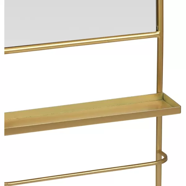 imageCreative CoOp Metal Framed Wall Mirror with Shelf and 2 Rods Gold