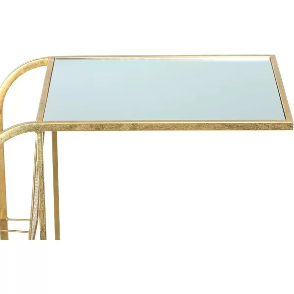 imageCreative CoOp Metal Side Table with Magazine Rack and Glass Top Gold
