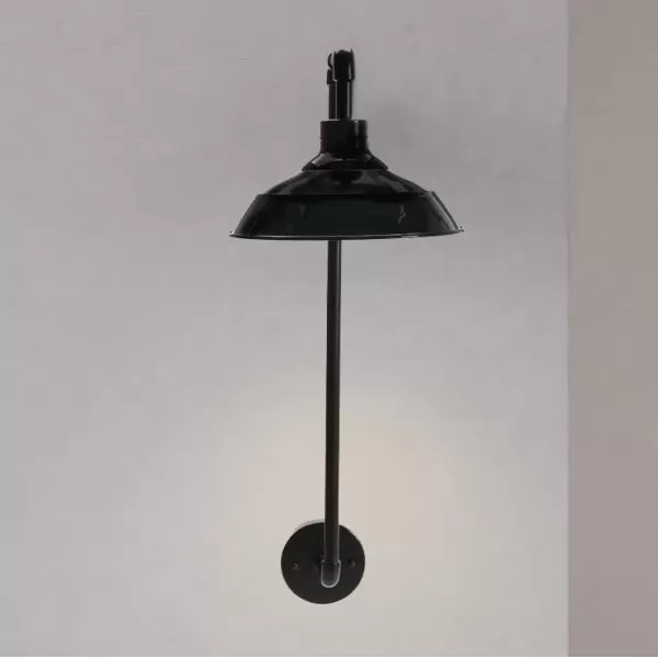 imageCreative CoOp Metal Wall Sconce with Round Shade 33quotH BronzeBlack