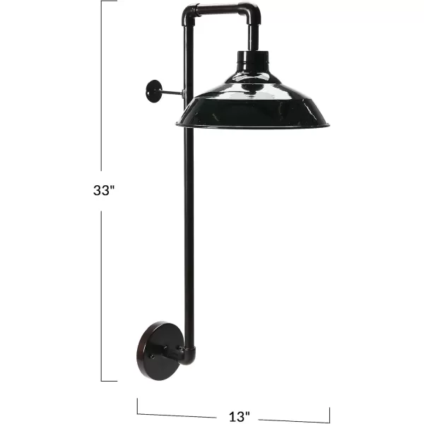 imageCreative CoOp Metal Wall Sconce with Round Shade 33quotH BronzeBlack